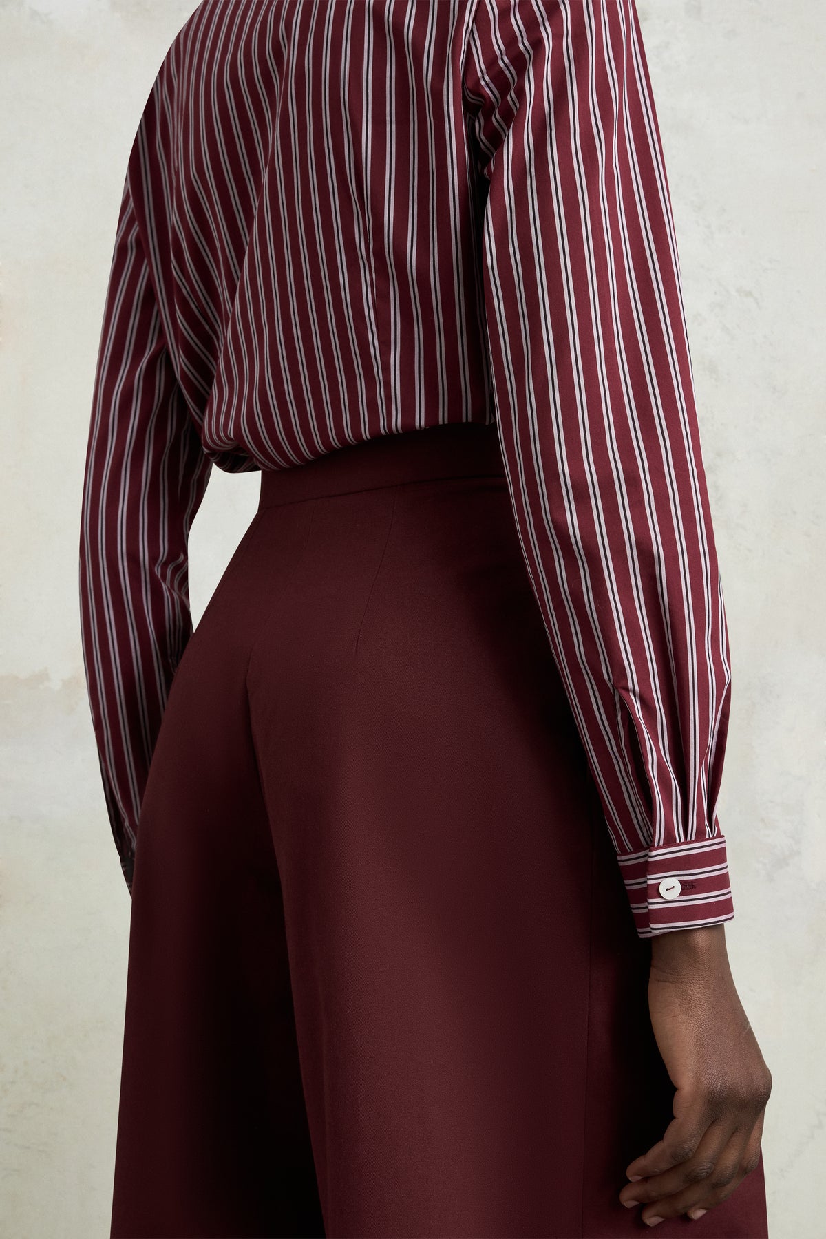 Burgundy Striped Regular Shirt