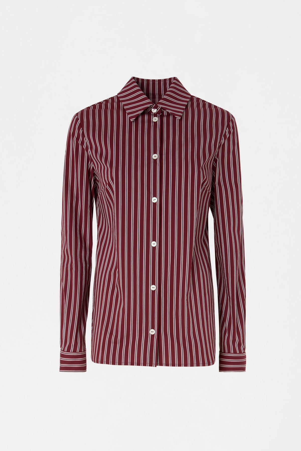 Burgundy Striped Regular Shirt