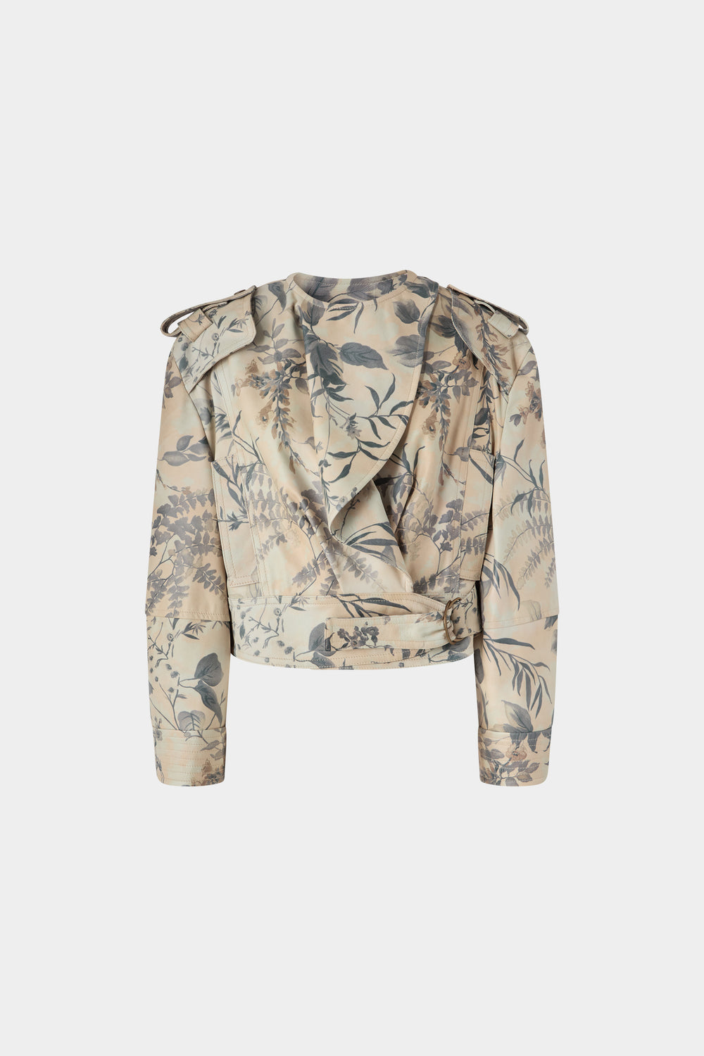 Leather Jacket Tropical Print