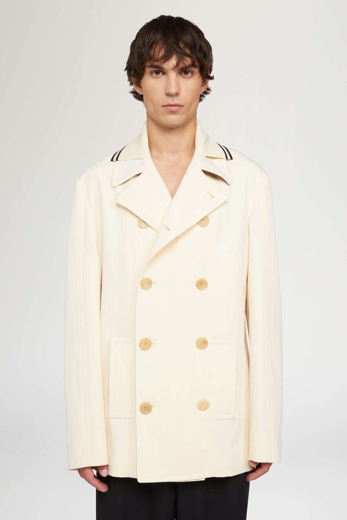 Cream Double-Breasted Coat