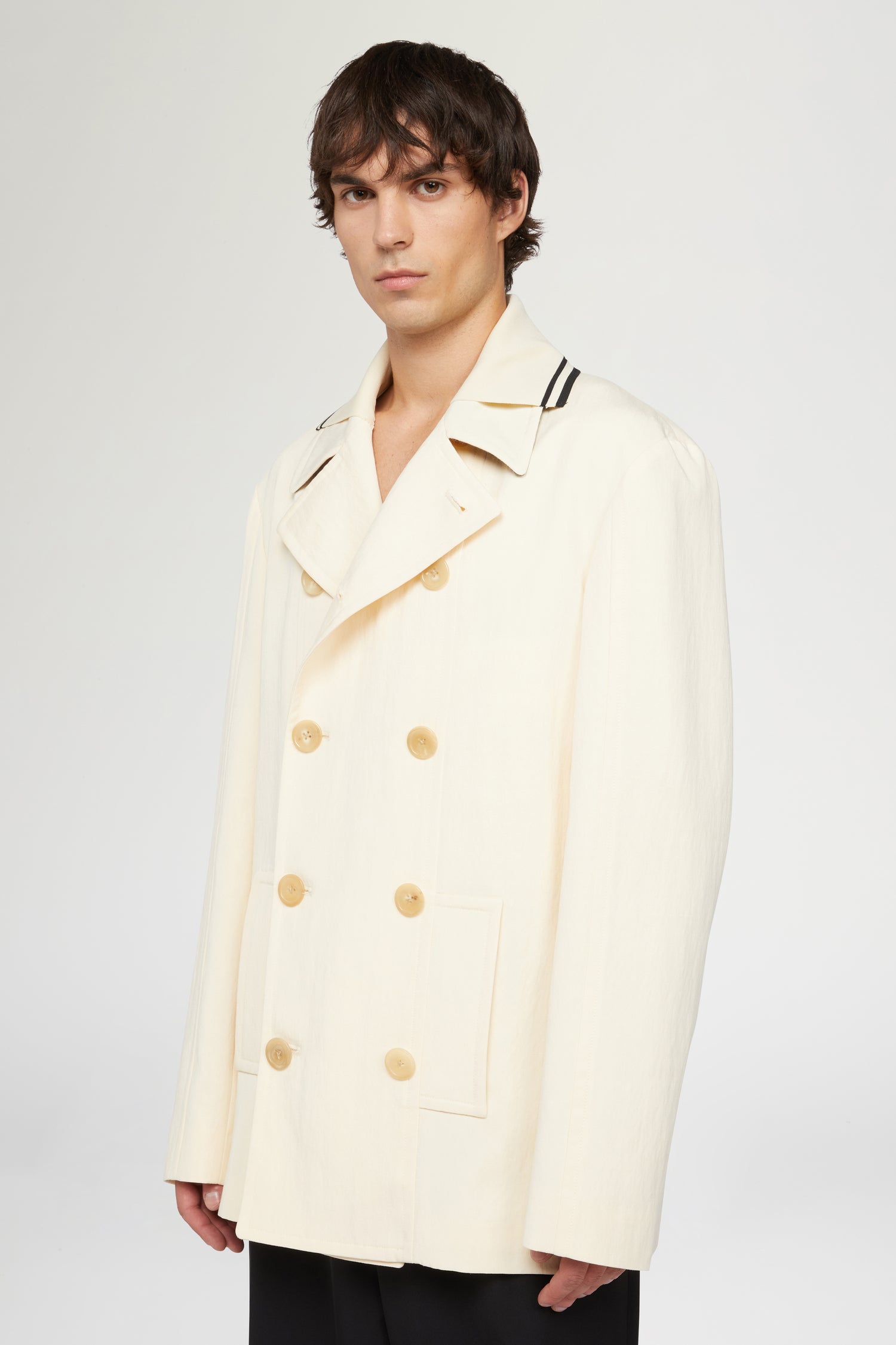 Cappotto Doppiopetto Crema