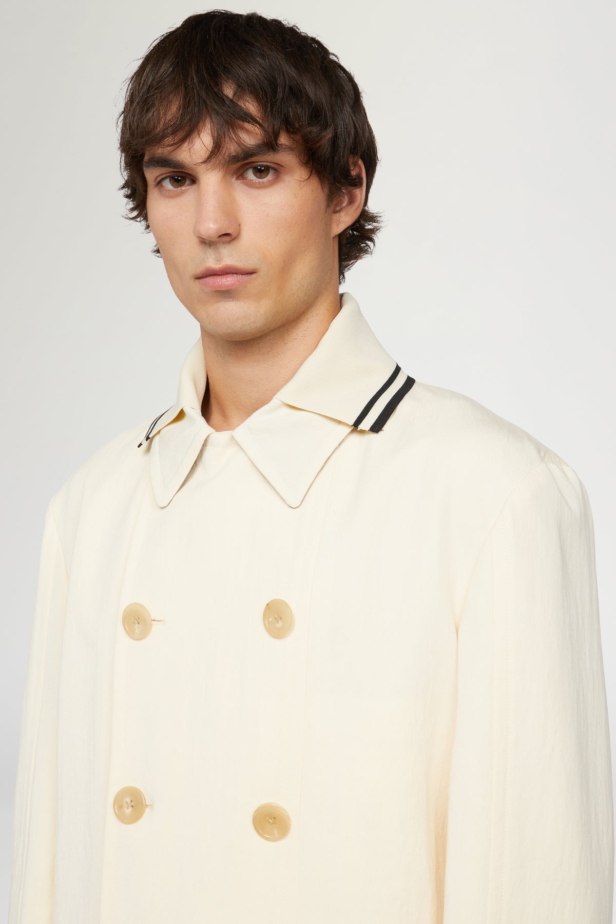 Cream Double-Breasted Coat
