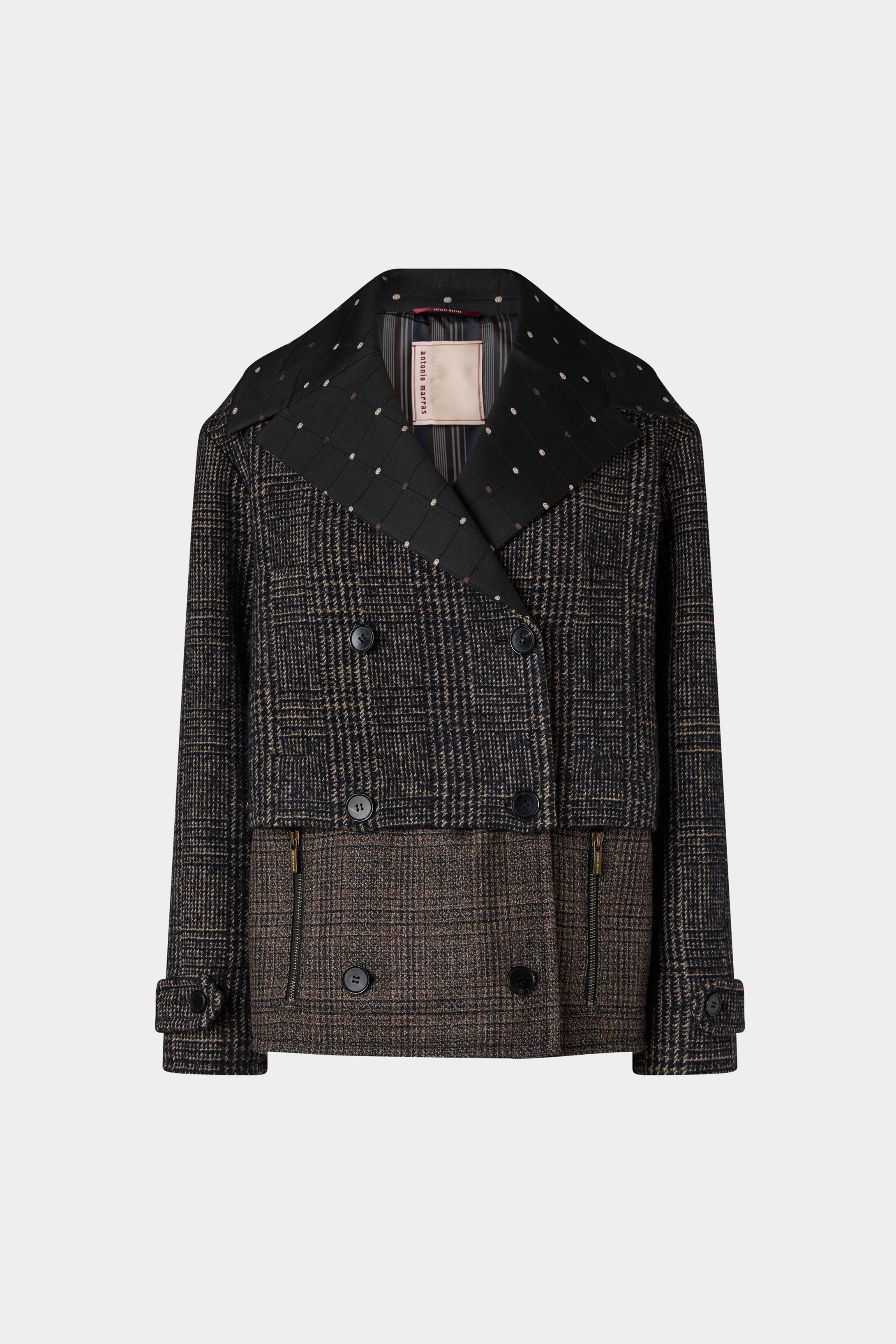 Convertible Wool Tailored Coat