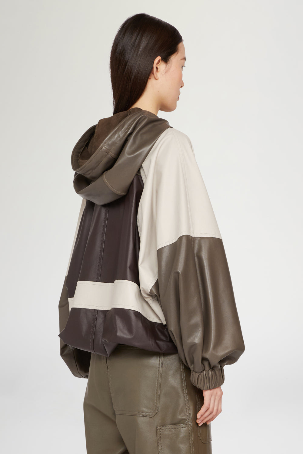 Leather Hooded Jacket