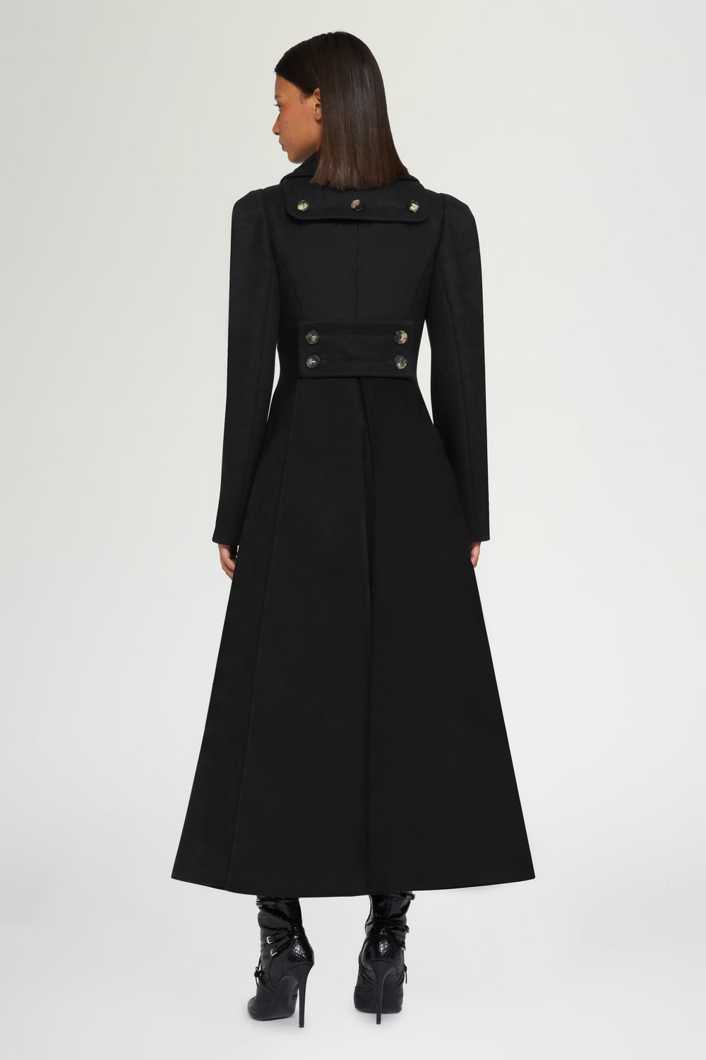 Double-Breasted Wool Long Coat