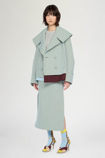 Boxy Double-breasted Jacquard Coat