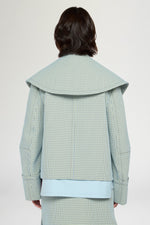 Boxy Double-breasted Jacquard Coat