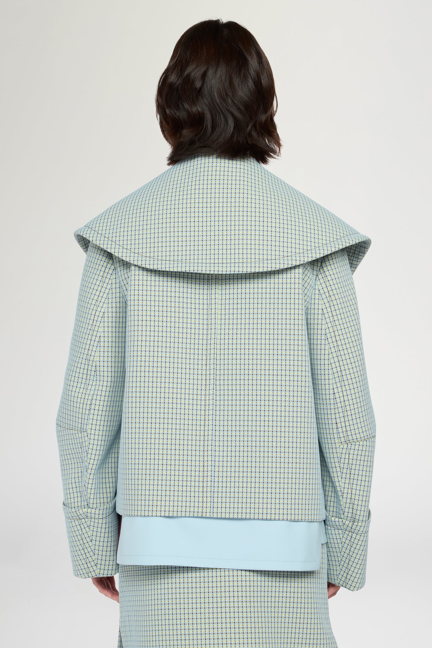 Boxy Double-breasted Jacquard Coat