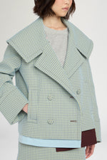 Boxy Double-breasted Jacquard Coat