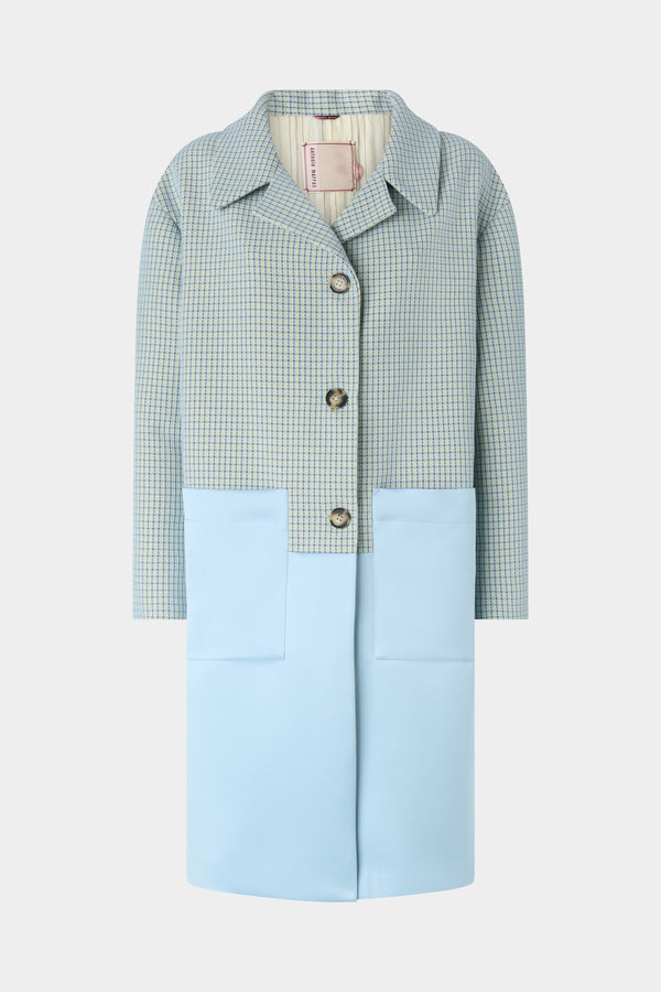 Cappotto in Jacquard Patchwork Color Block