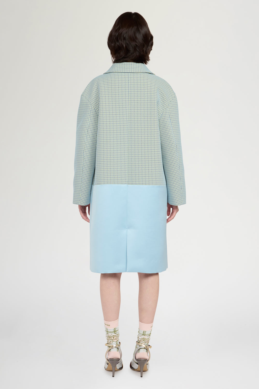 Cappotto in Jacquard Patchwork Color Block