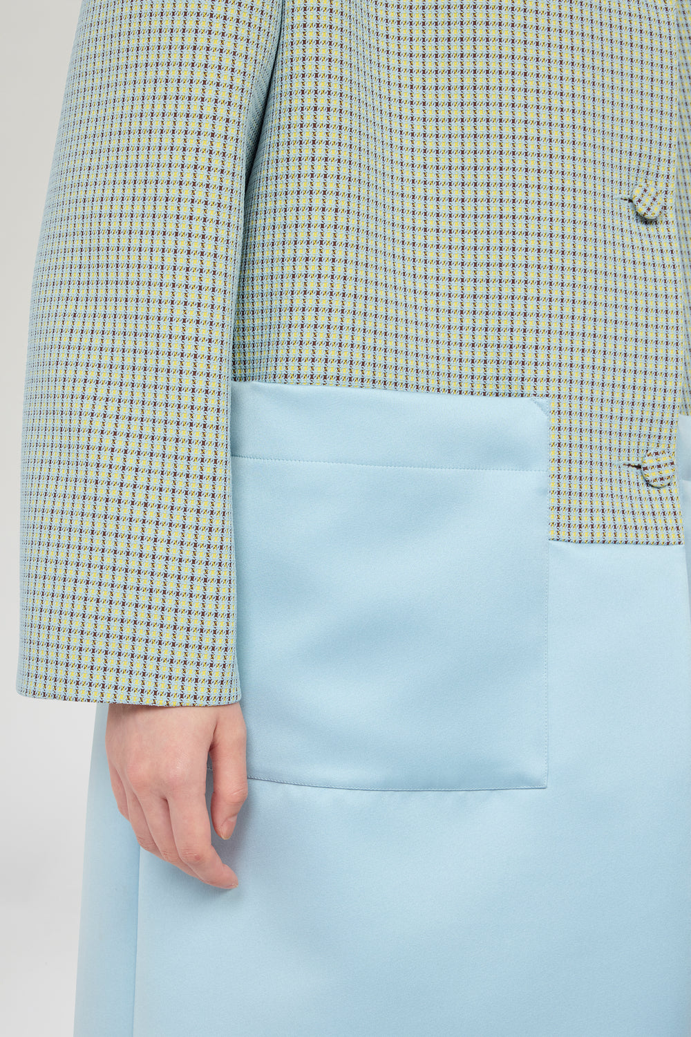 Cappotto in Jacquard Patchwork Color Block