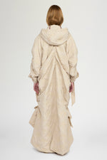 Long Padded Floral-Quilted Parka