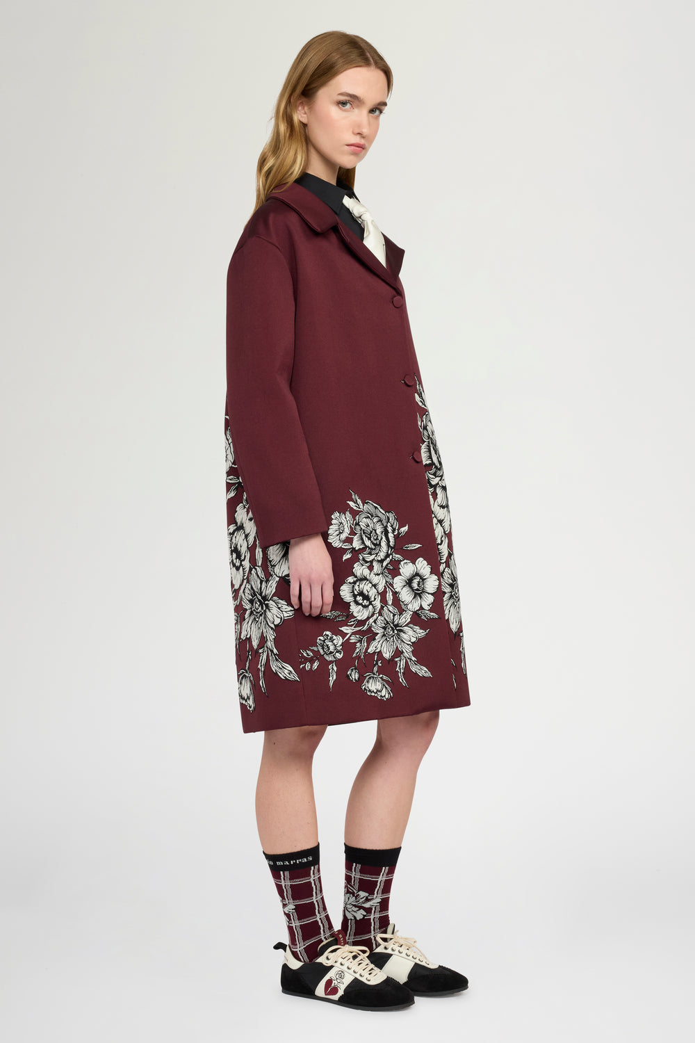 Floral Jacquard Coat