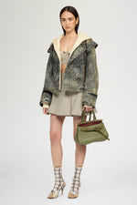 Wide Lapel Aviator Denim Jacket