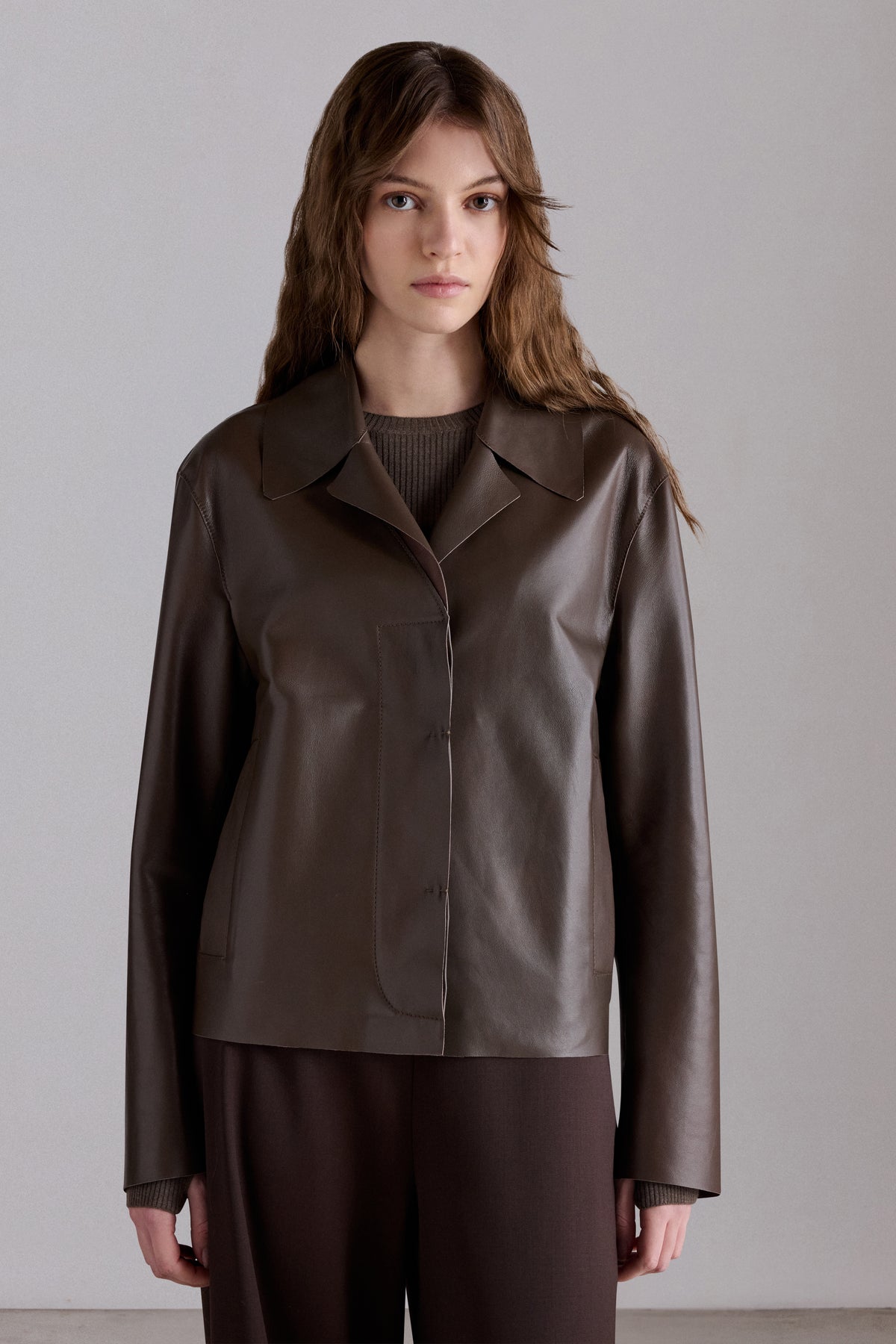 Giacca Sfoderata in Pelle Nappa