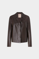 Giacca in Pelle Nappa Color Cioccolato