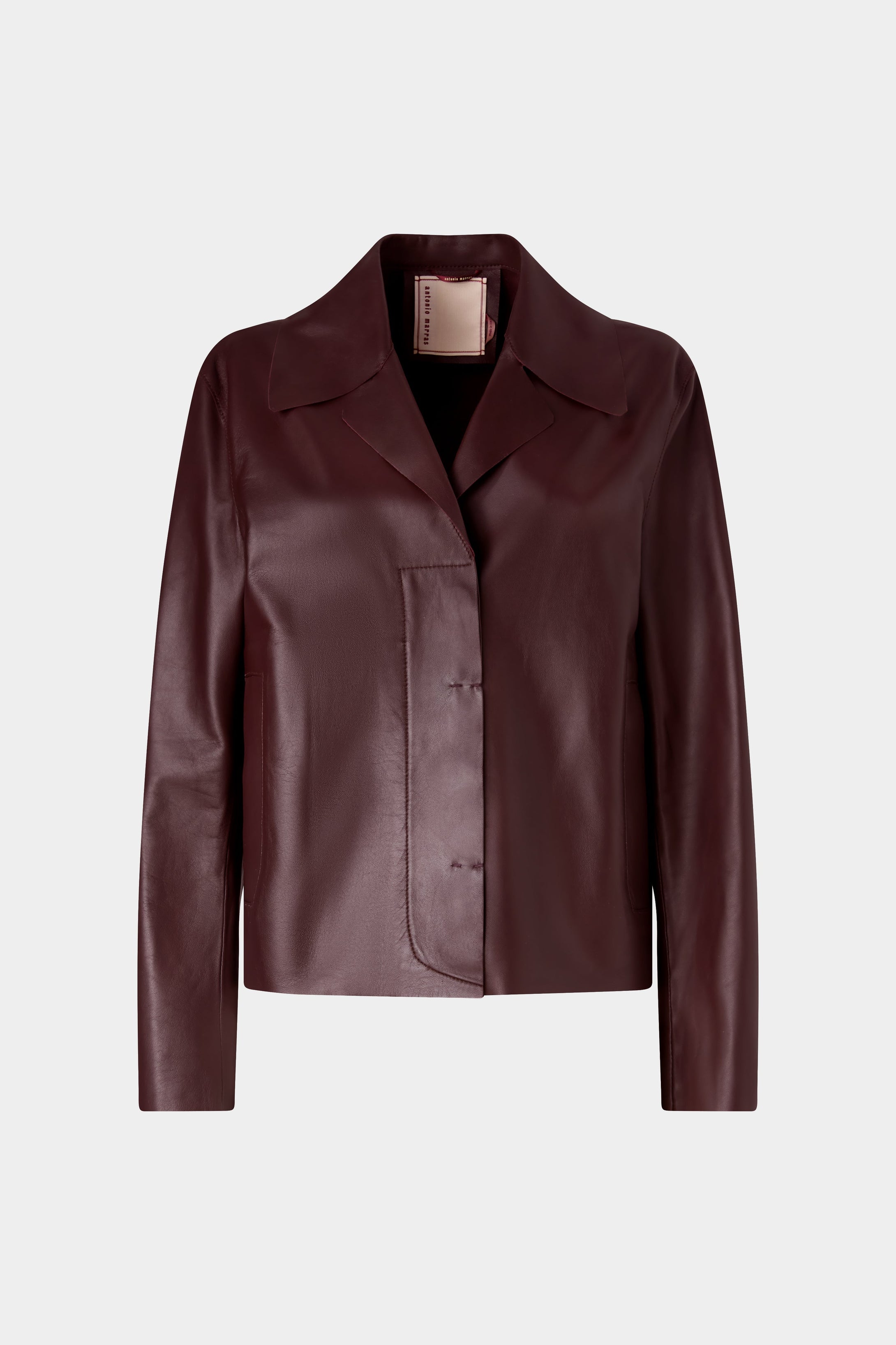Aubergine Unlined Leather Jacket