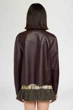 Aubergine Unlined Leather Jacket