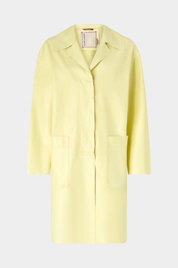 Unlined Leather Coat in Yellow