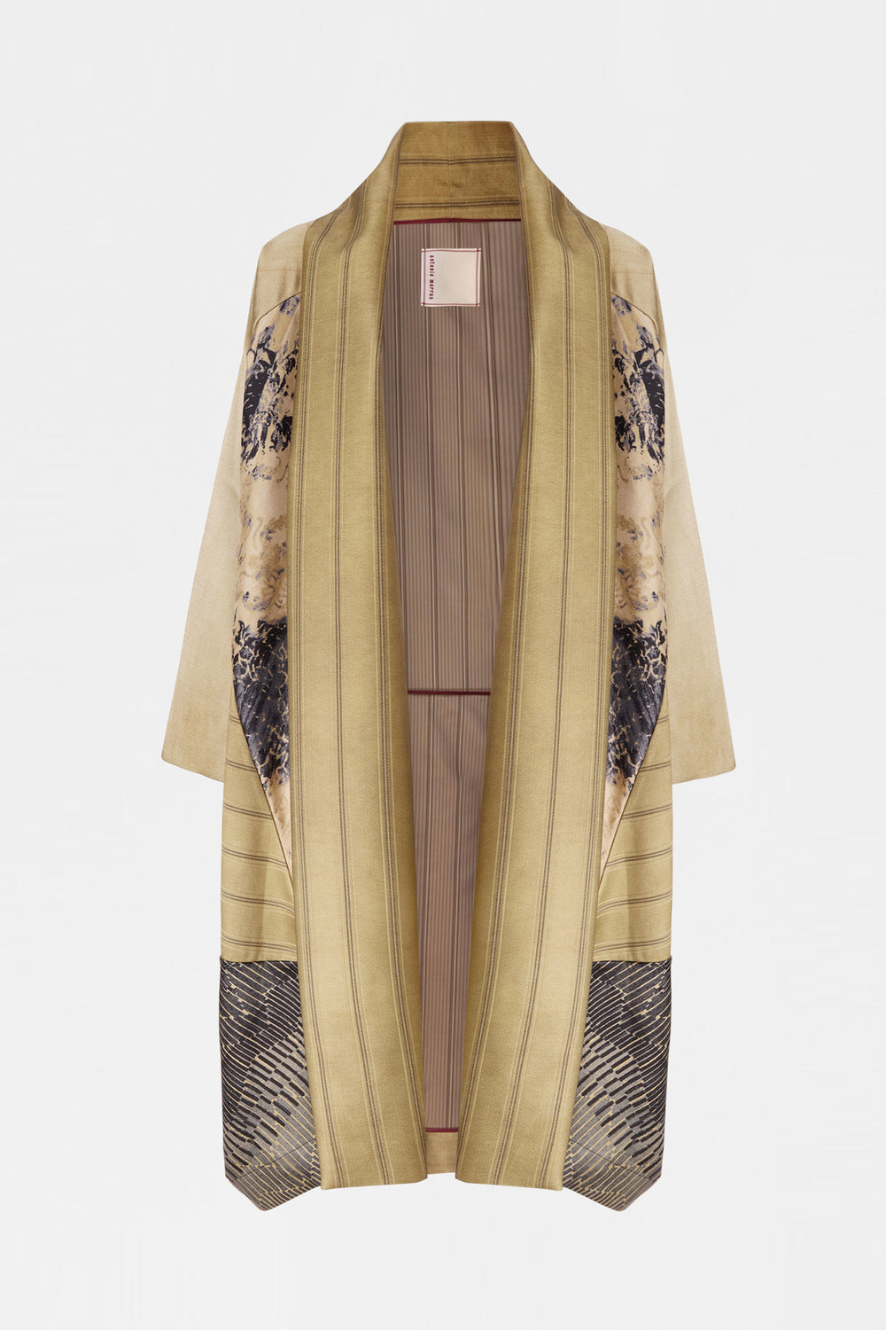 Patchwork Caban With Shawl Collar