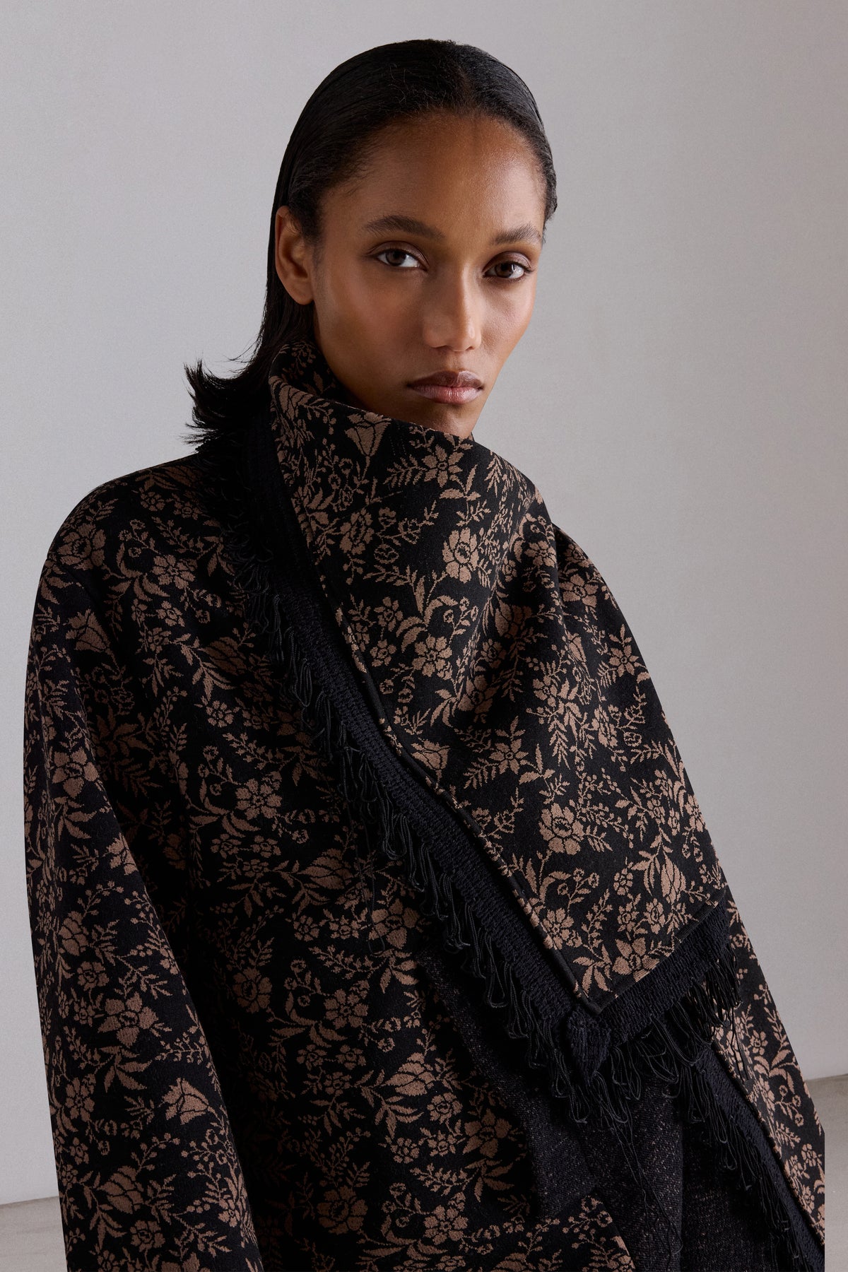 Floral Jacquard Short Coat