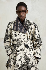 Floral Wallpaper Trench Coat