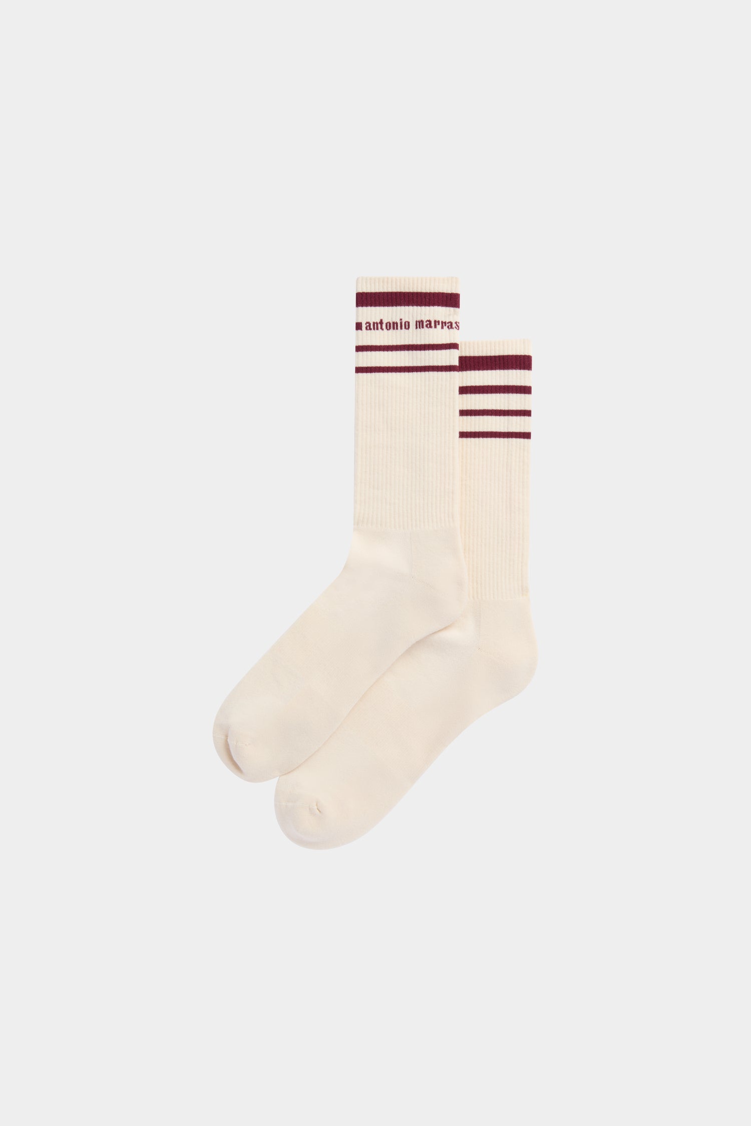 Calzini Beige con Righe Bordeaux