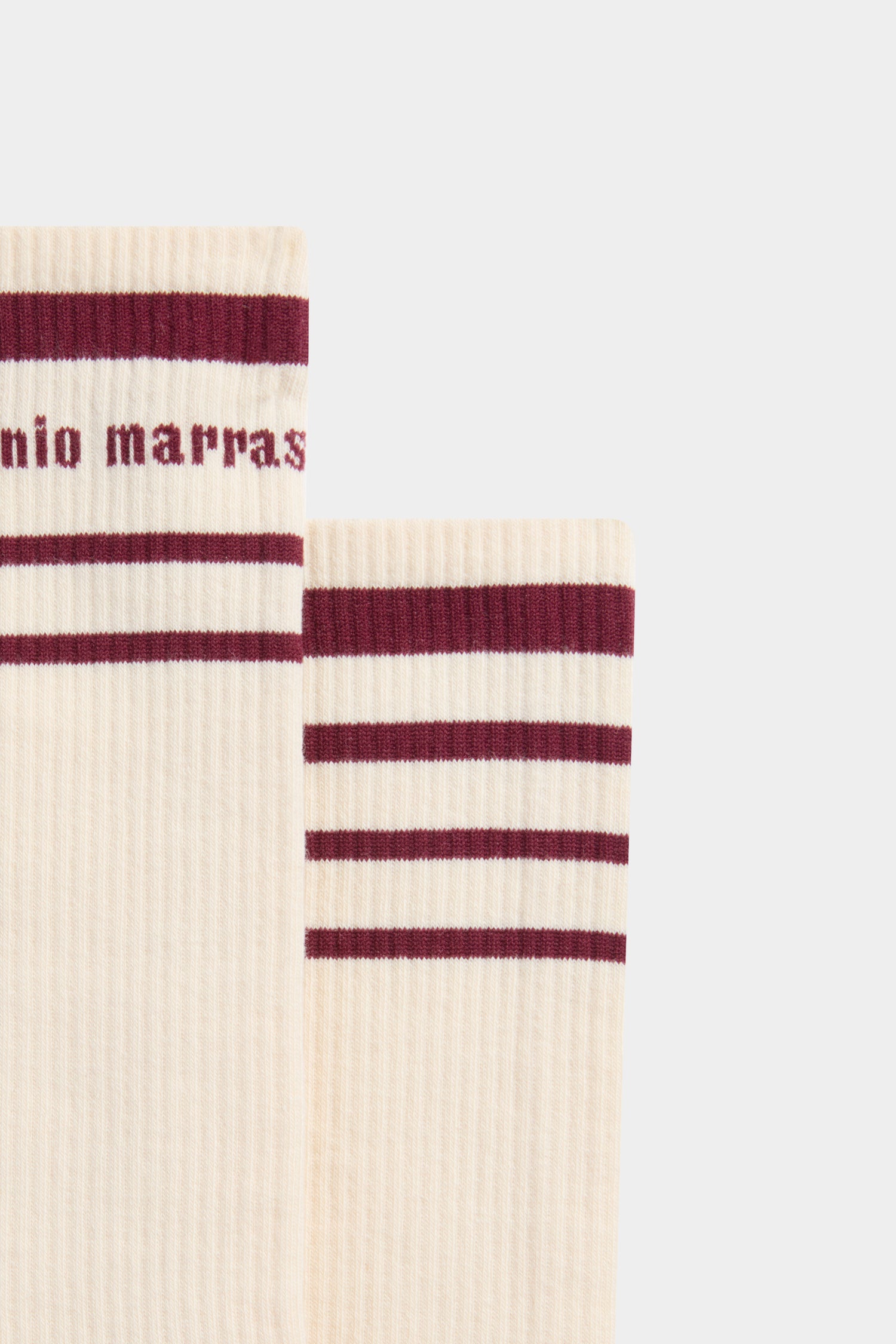 Calzini Beige con Righe Bordeaux