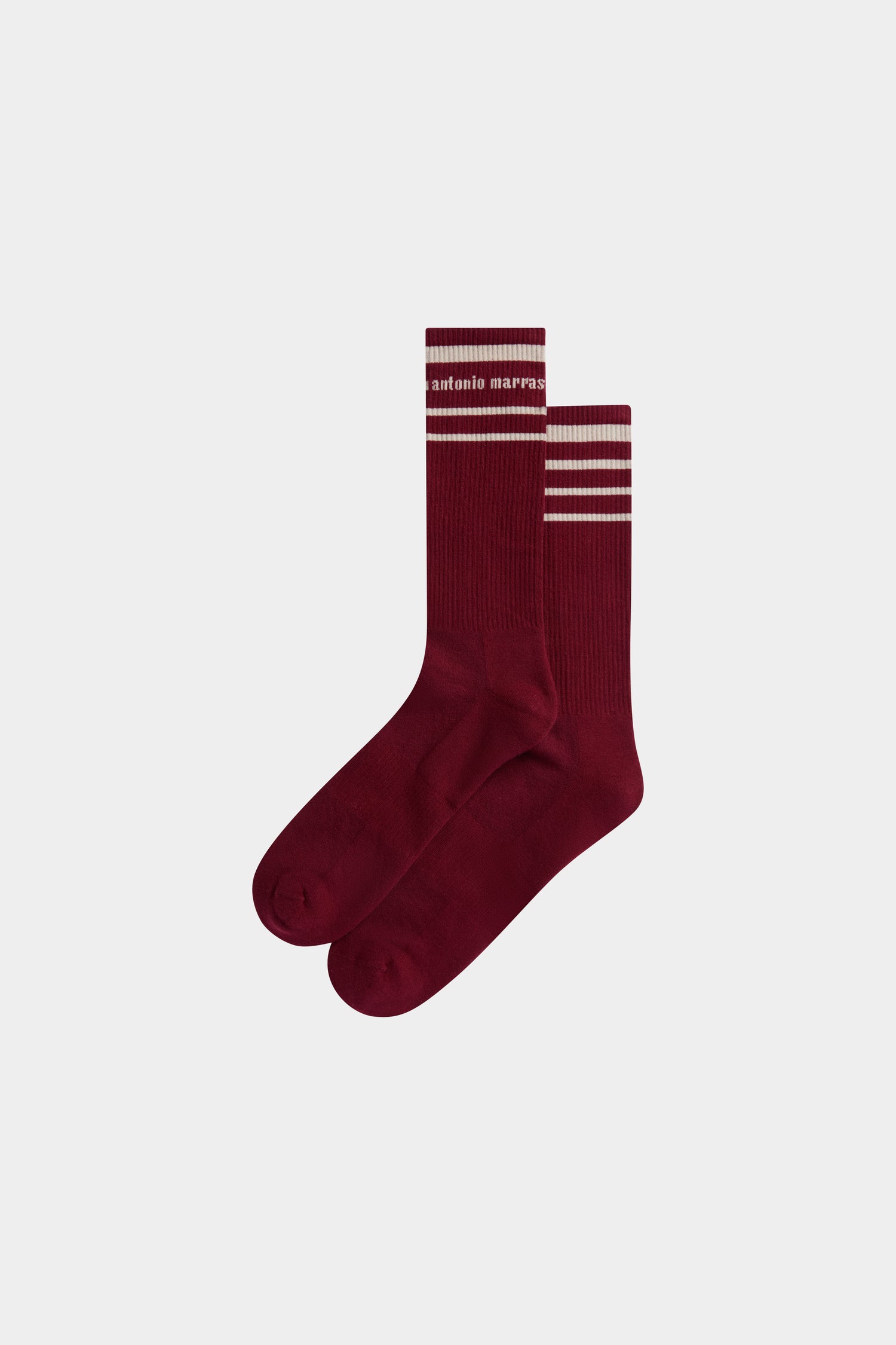 Calzini Bordeaux con Righe Beige