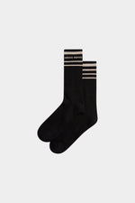 Calzini Neri con Righe Beige