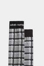 Grey & Black Checked Socks