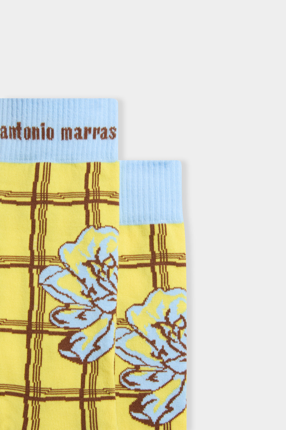 Yellow Check & Rose Socks
