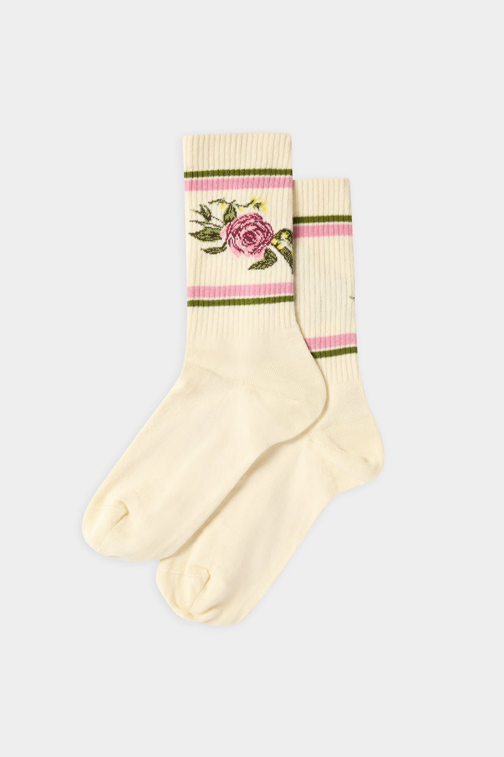 Ivory Rose Pink Band Socks