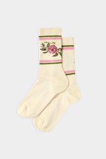 Ivory Rose Pink Band Socks