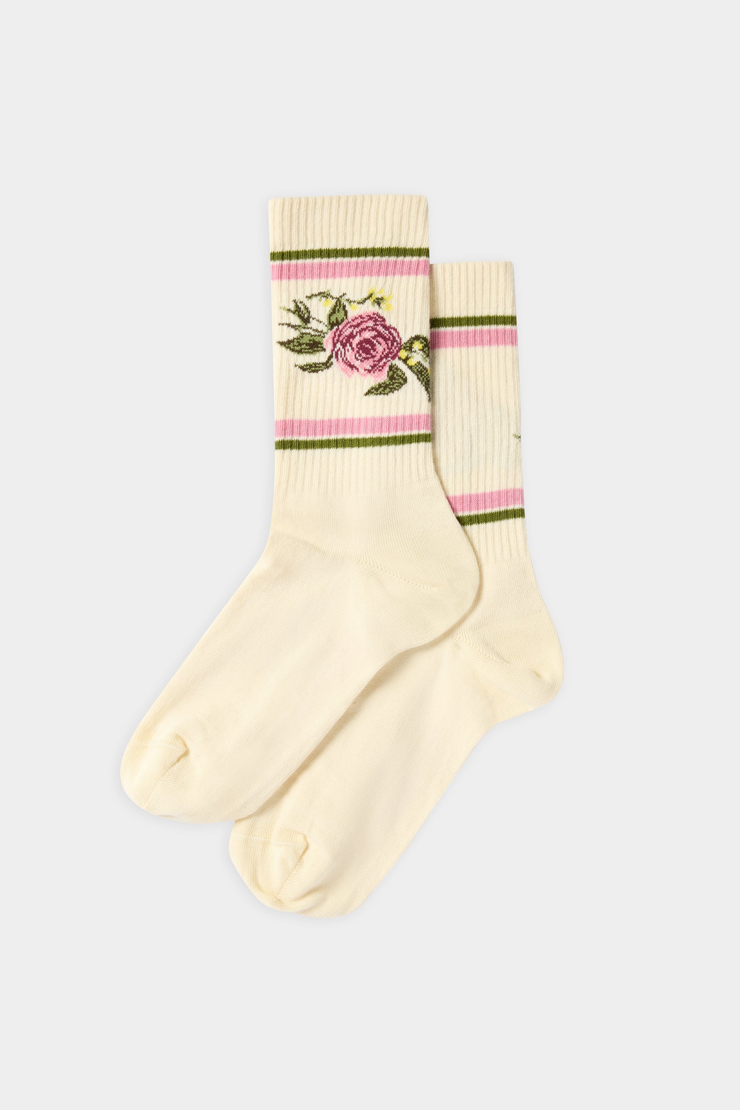 Ivory Rose Pink Band Socks