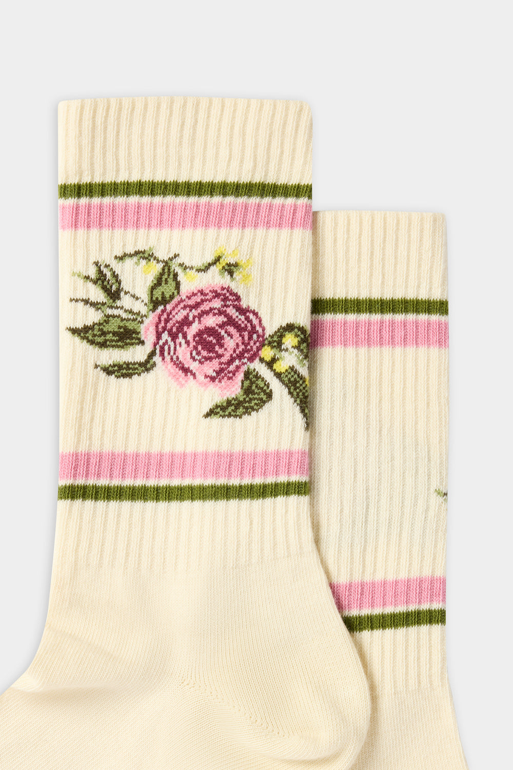 Ivory Rose Pink Band Socks