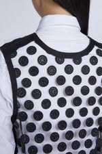 Sheer Top with Black Polka Dots