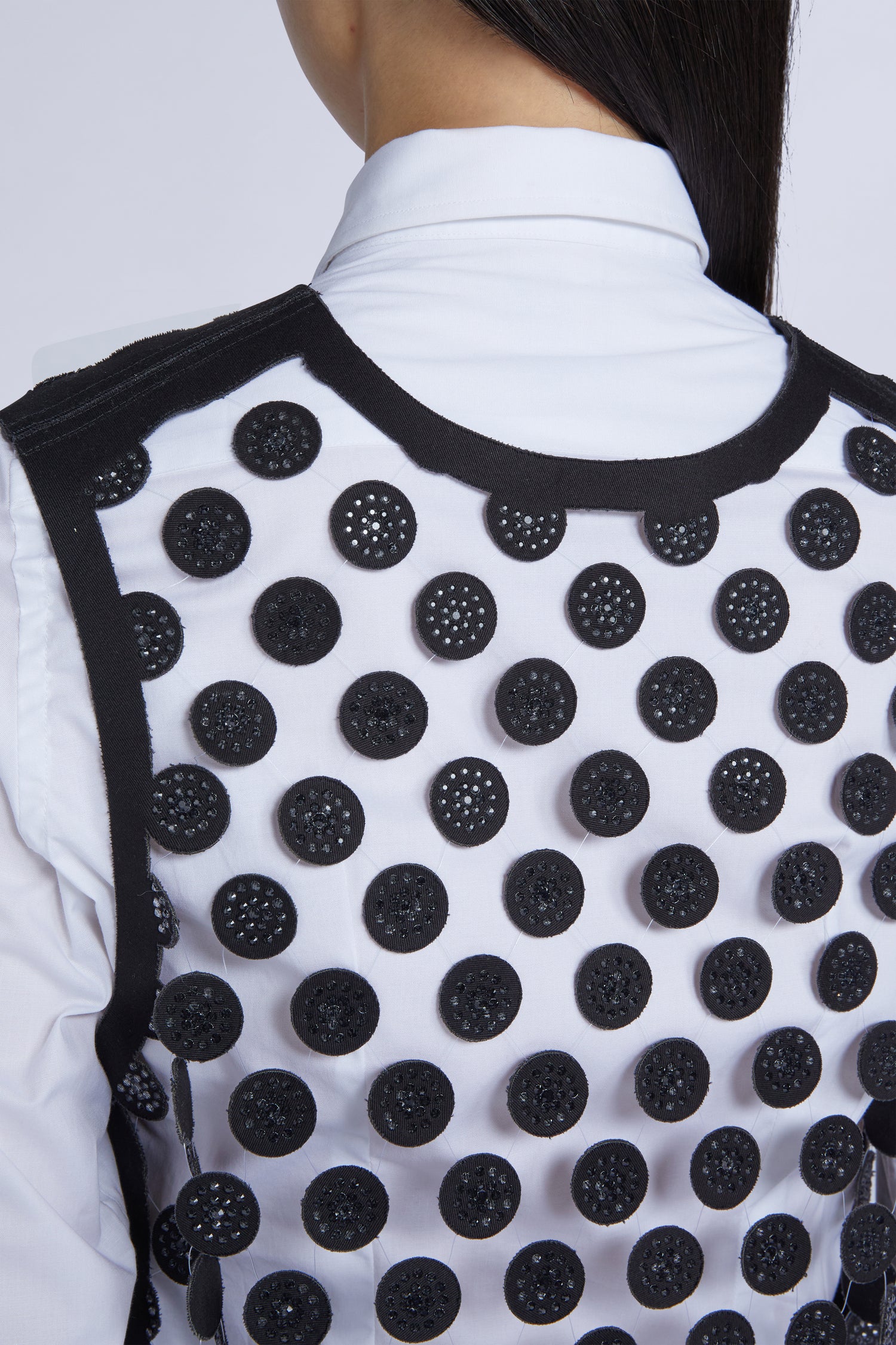 Sheer Top with Black Polka Dots
