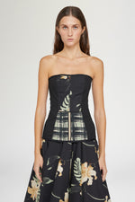 Top Corsetto Stampa Ibiscus