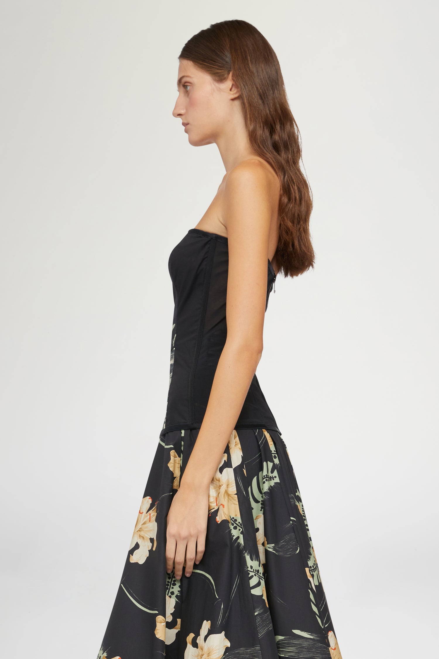 Top Corsetto Stampa Ibiscus