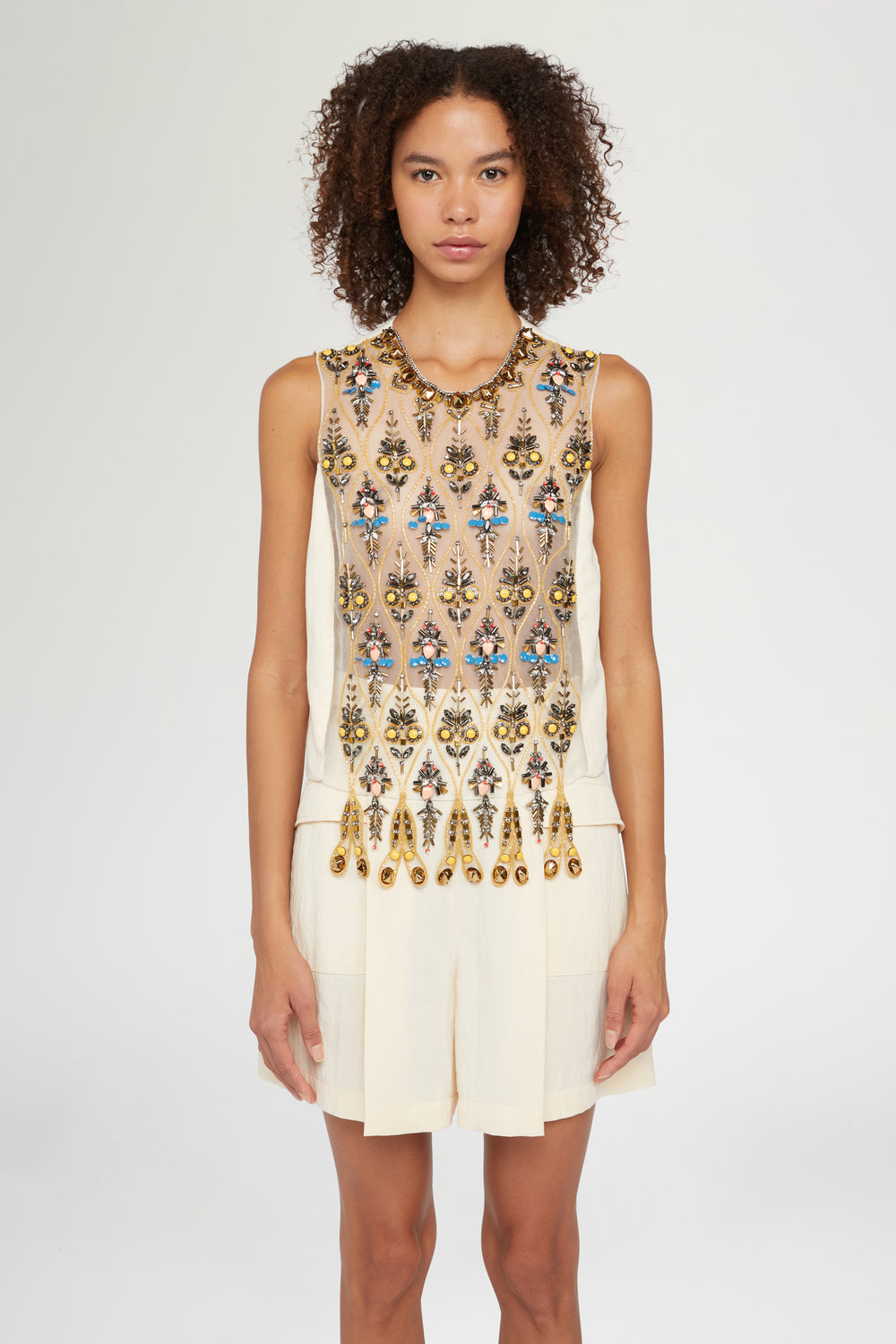 Top with Beaded Embroidery