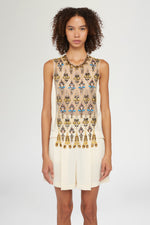 Top with Beaded Embroidery