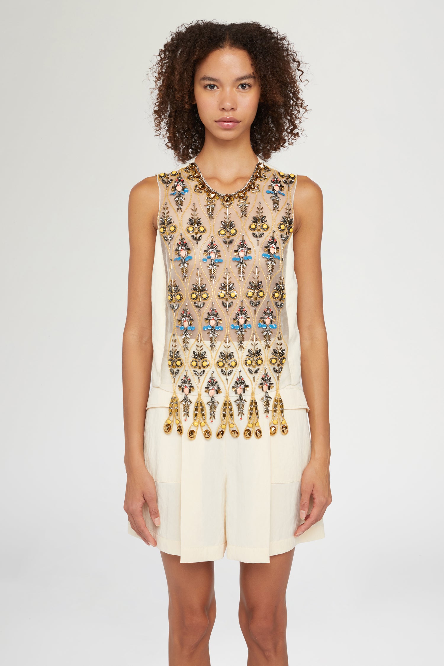 Top with Beaded Embroidery