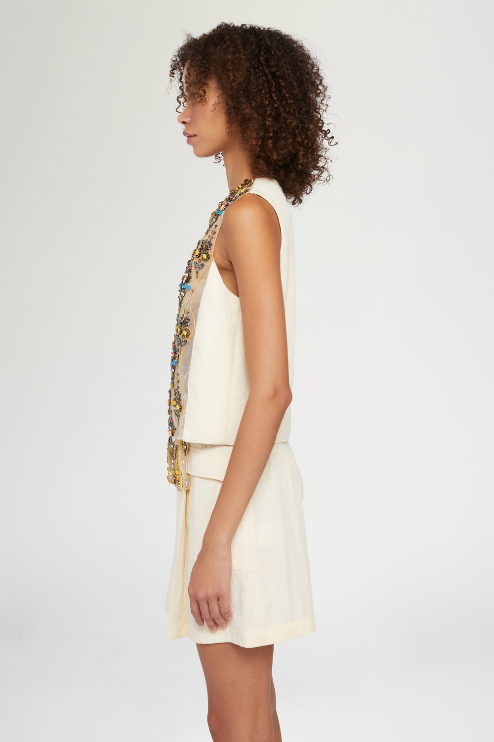 Top with Beaded Embroidery