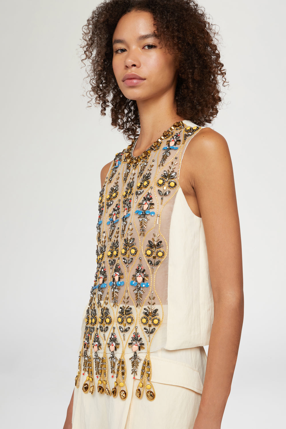 Top with Beaded Embroidery