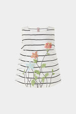 Silk Top with Floral Embroidery
