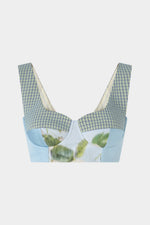 Ballerina-Neck Structured Bra with Contrast Fabrics