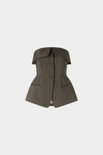 Bustier in Cotone Jacquard Gessato