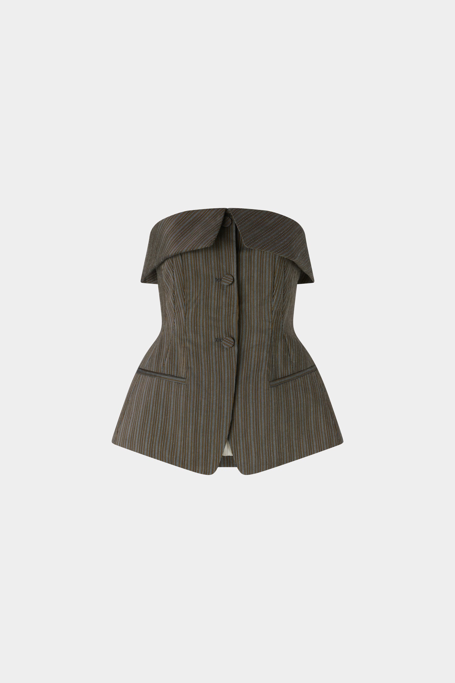 Bustier in Cotone Jacquard Gessato